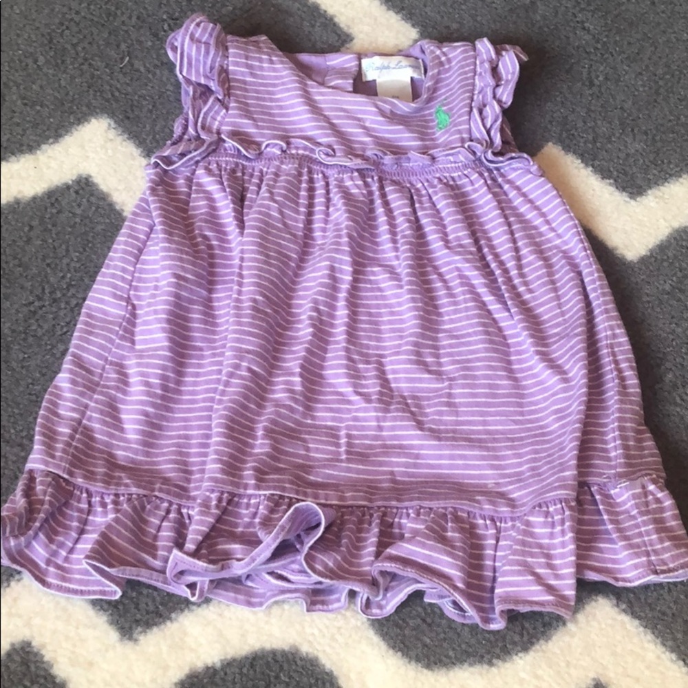 Purple and white striped dress